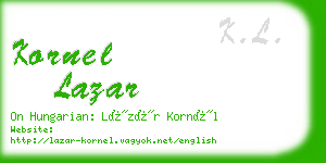 kornel lazar business card